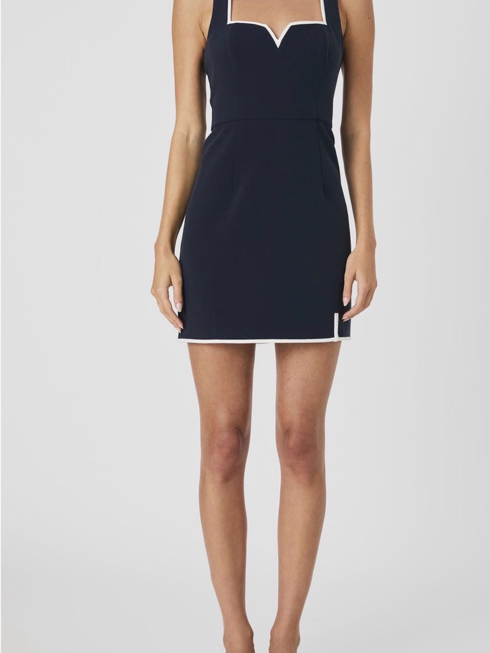 NWT French Connection Icy Blue Contrast Mini Dress - Size 12